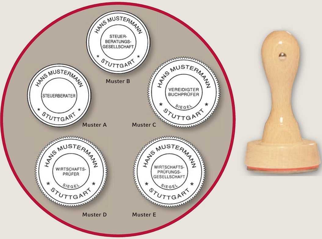 Rund-Siegelstempel für Steuerberater, Rundsiegelstempel, Rundsiegel-Stempel